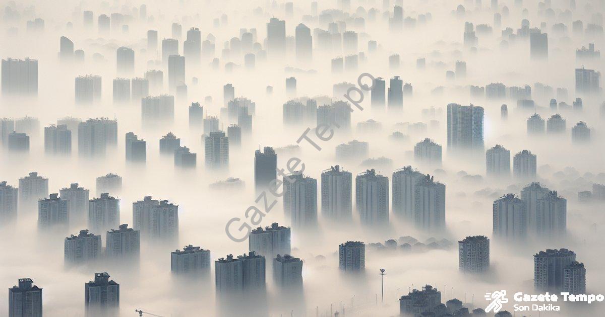 "Denizli'de Göz Gözü Görmüyor: Yoğun Sis Şehri Esir Aldı" başlıklı haber için fotorealistik, profesy